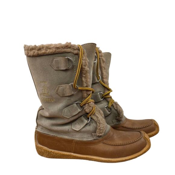 Vintage Sorel Alpine Women's 7.5/8 Green Winter Snow Boots Waterproof Felt Liner - Picture 2 of 7